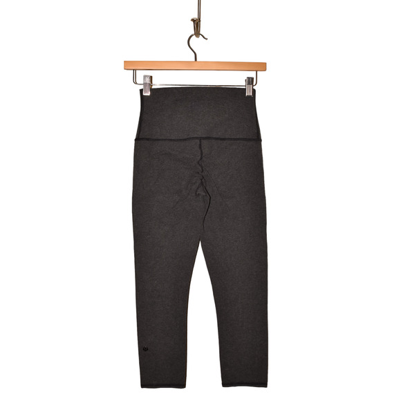 LULULEMON $88 Wide Waistband Cropped Knit Legging Heather Charcoal Size 2 - Picture 2 of 3